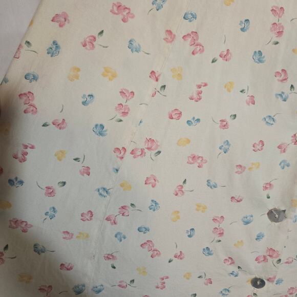 Vtg Jacklyn Smith Softgirl Floral Midi Cream Skirt Button Front Pastel 8 Small - Picture 8 of 8